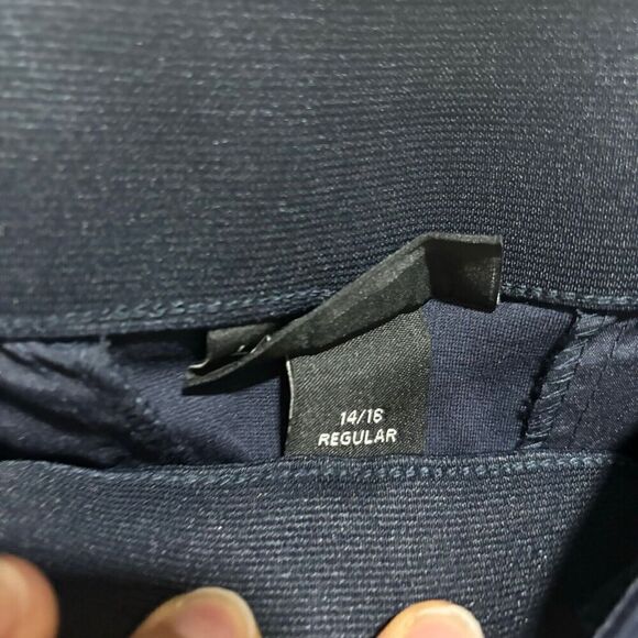 Lane Bryant Womens Cassic Ponte Trouser Pants 14R Navy Blue High Rise Stretchy - Picture 6 of 11